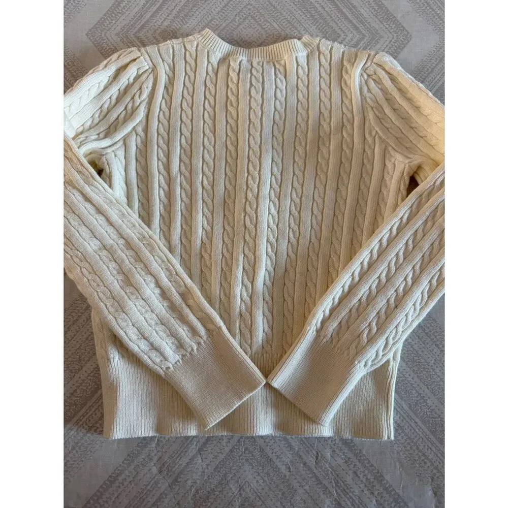 Polo Ralph Lauren Girls Cable-Knit Cotton Cardigan – Ivory – Size 6